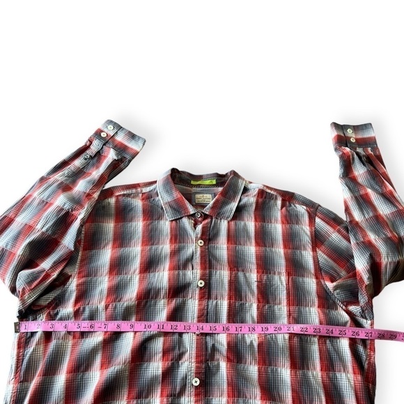 Tommy Bahama Men’s Red & Grey Plaid Long Sleeve Button Front Shirt, XXL - Picture 9 of 10